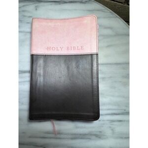 Tyndale NLT Holy Bible Two Tone Pink Brown Indexed TuTone Leatherlike